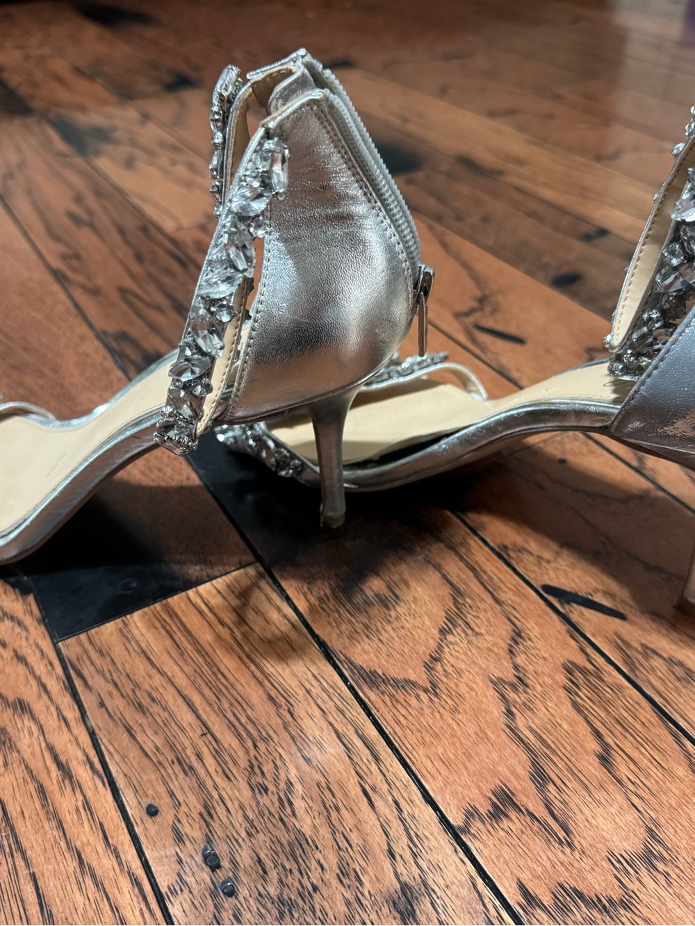 Jewel Badgley Mischka Silver Crystal Heels - Picture 3 of 4